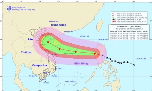 Bão số 7 hình thành trên Biển Đông, gần tâm bão gió giật cấp 16-17